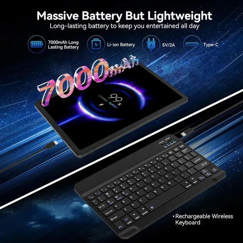 Vista 8 de Tablet de 11 pulgadas, tableta Android 15 2026 con 16 GB de RAM 128 GB ROM 1 TB expandible Octa-Core, tabletas WiFi 5G, tabletas 2 en 1 con teclado