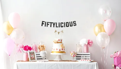 Vista 2 de Cartel Fiftylicious con purpurina negra preencordada, divertidas decoraciones de cumpleaños 50 y aniversario para hombres y mujeres, suministros