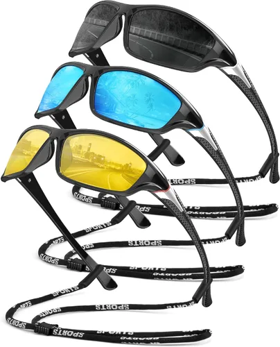 Vista 13 de Gafas de sol polarizadas para hombre, gafas de sol con protección UV400 para conducir, golf, pesca, correr