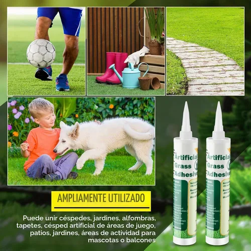 Vista 7 de Threlaco 2 Tubos de Pegamento para Césped Artificial 10 oz, Cinta de Césped Artificial, Pegamento Concentrado para Pintura de Césped, Adhesivo