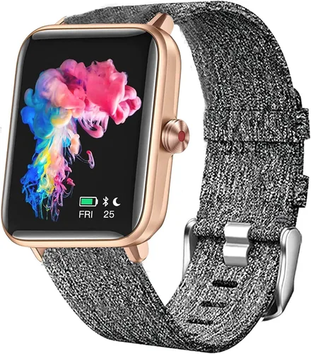 Vista 2 de Lamshaw GT01 - Correa elástica para reloj inteligente, banda elástica para mujer, linda correa de repuesto compatible con Dirrelo GT01 / LETSCOM