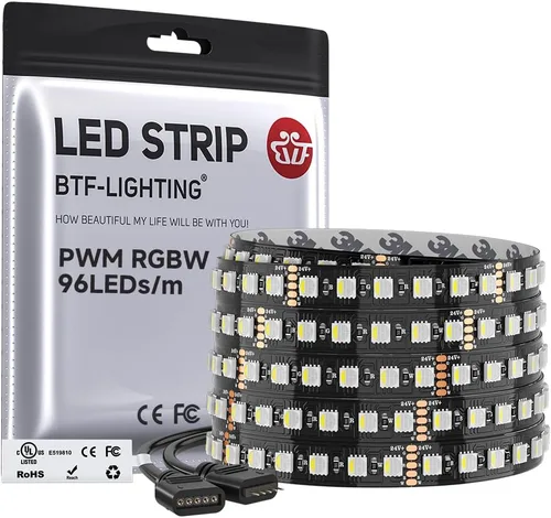 Vista 24 de BTF-LIGHTING RGBW LED Strip Cool White 16.4ft 60LED DC12V UL Listed IP30 RGB+blanco frío