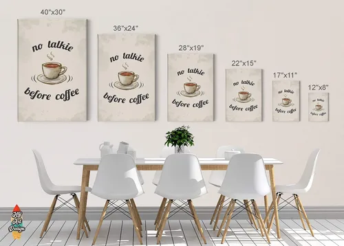 Vista 4 de HB Art Design No Talkie Before Coffee and Life Happens Coffee Helps 2 Panel Canvas Print Set Wall Art Coffee Bar Decor Coffee Signs Kitchen Wall