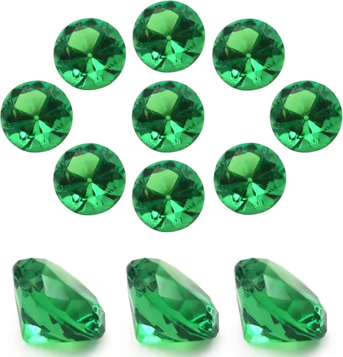 Vista 19 de 100 piezas de diamantes de acrílico transparente de 1 pulgada para decoración de mesa de boda, confeti de gemas para relleno de jarrones, decoración