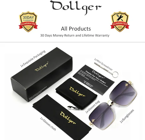 Vista 6 de Dollger Gafas de sol cuadradas de gran tamaño para mujer lentes de sol grandes lentes de sol grandes protección UV 400 Gradiente