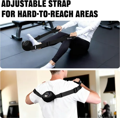 Vista 3 de Bola de Masaje Vibratória Vulken para Recuperación Muscular con SphereStrap – Objetivo Áreas de Difícil Acceso, Masaje de Espalda Sin Manos. Bola