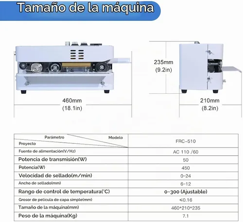Vista 5 de Máquina comercial del sellador de calor, máquina continua automática del lacre de la banda Adjustable temperature & speed, High-speed, Digital