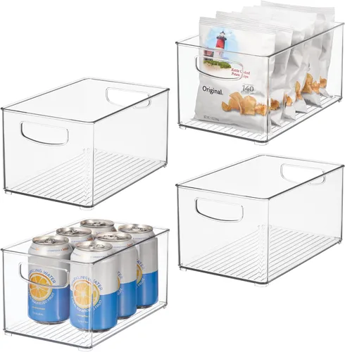 Vista 11 de iDesign - Contenedor apilable de plástico transparente, organizadores de cocina y almacenamiento para refrigerador y despensa Organizadores