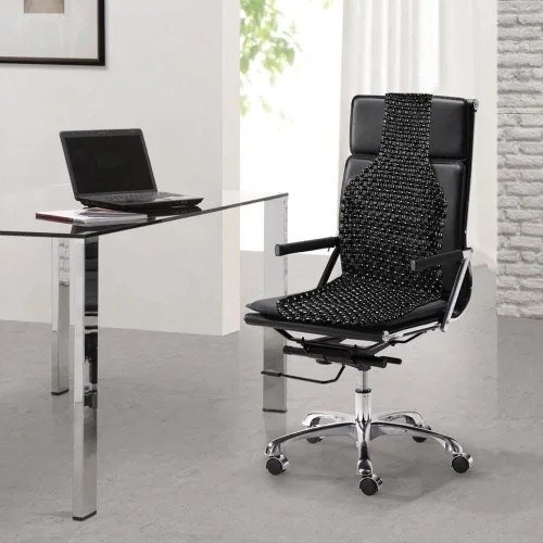 Vista 6 de Zento Deals cojín para asiento, con cuentas de madera, 5/8 pulgadas de grosor, negro