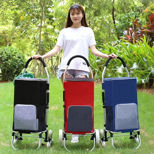 Vista 4 de Bolsa para carrito de compras, bolsa de repuesto para carro, capa interior de película de aluminio plateado, bolsa de almacenamiento impermeable