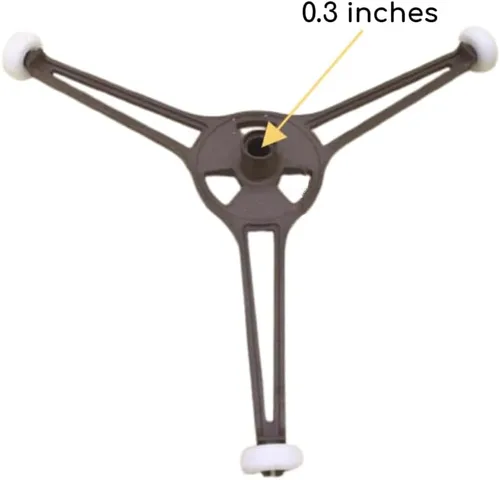 Vista 2 de Paquete de 1 bandeja de placa giratoria plana para horno de microondas, soporte giratorio de triple brazo con ruedas, brazo de repuesto de rodillo