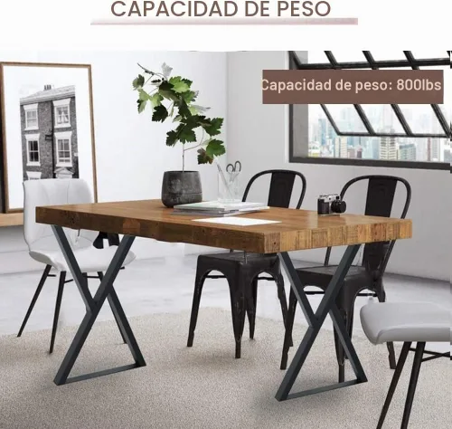 Vista 2 de Forma triangular, comedor de hierro fundido, patas de mesa auxiliar, patas rústicas resistentes para muebles de bricolaje, patas de mesa de centro