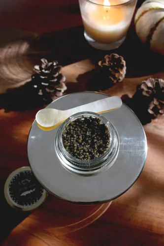 Vista 5 de Caviar Star Lujoso caviar de esturión siberiano MALOSSOL – Huevas Baerii Acipenser prémium cultivadas de forma sostenible – Delicia gourmet