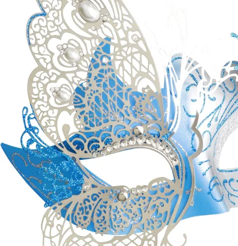 Vista 5 de Antifaz con diseño de mariposa veneciana misteriosa para fiesta de Halloween