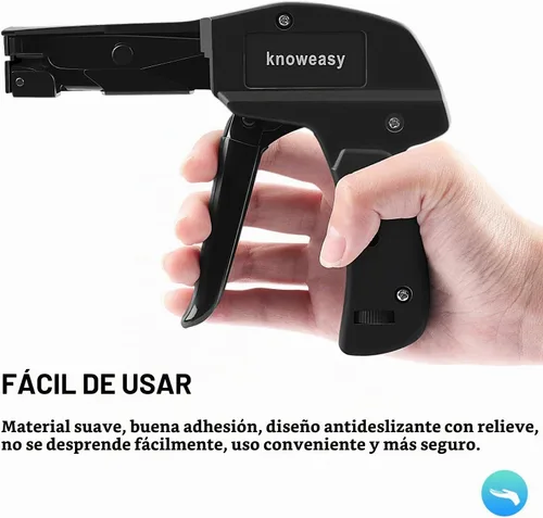 Vista 5 de Knoweasy Pistola para Bridas de Cable y Brida de Cable - Herramienta de Sujeción y Corte al Ras con Mango de Acero, Herramienta para Bridas de Cable