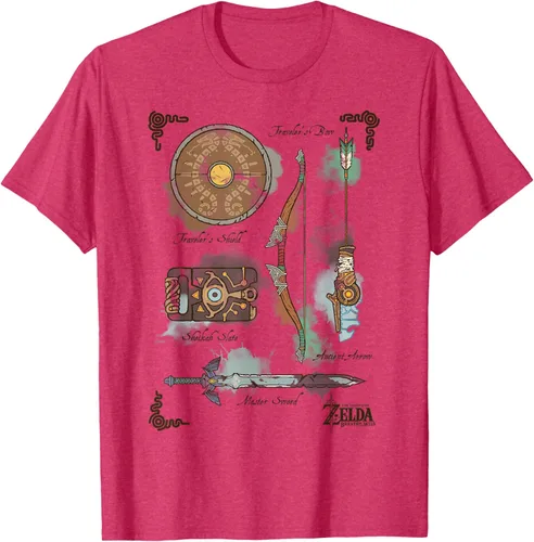 Vista 29 de Zelda Breath of The Wild Link Inventory - Camiseta gráfica Gris Oscuro
