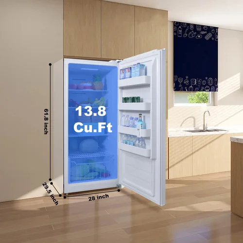 Vista 5 de SMETA Congelador vertical de 13.8 pies cúbicos, refrigerador convertible de pie en posición vertical sin escarcha, refrigerador profundo sin
