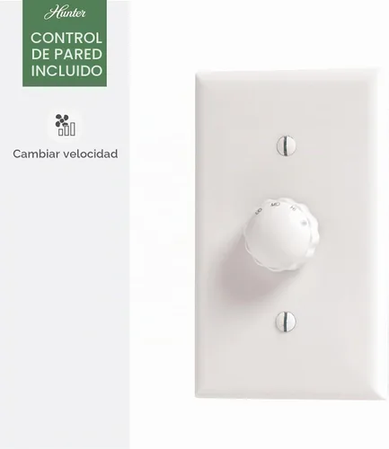 Vista 4 de Hunter Presto, ventilador de techo, para interiores, sin luz, moderno, 44 pulgadas, gris paloma