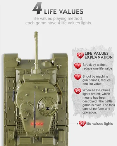 Vista 4 de POCO DIVO Pershing M26 Tanque Pesado US RC Infrarrojos Batalla Panzer 2.4Ghz Modelo a Escala 1/30 Vehículo Militar con Luces de Sonido