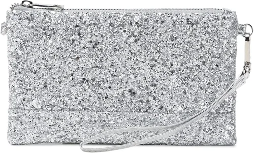 Vista 3 de Lam Gallery Bolso de mano de noche con purpurina brillante para boda, bolso de mano brillante para fiesta, plateado