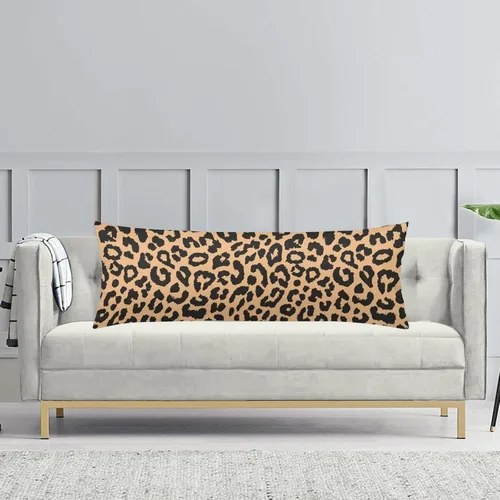 Vista 4 de Funda de almohada corporal de leopardo con diseño de piel de animales salvajes, con estampado de guepardo, funda de almohada larga con cremallera