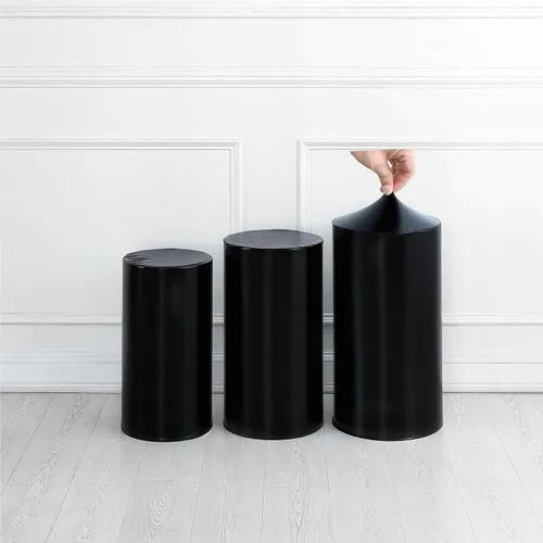 Vista 19 de Cubiertas redondas para soporte de cilindro para fiestas, cubiertas elásticas bronceadoras para pedestal, cubierta de cilindro de zócalo, 3
