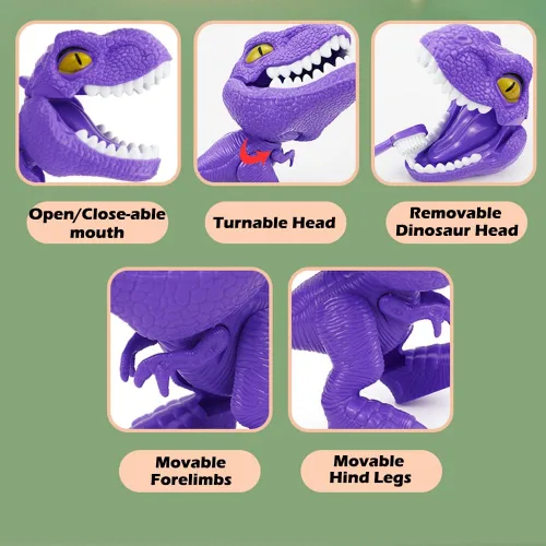 Vista 6 de Paquete de 19 piezas = 9 piezas de simulación de plástico para dentistas (rosa) + 10 piezas de juego de simulación de dinosaurio de plástico