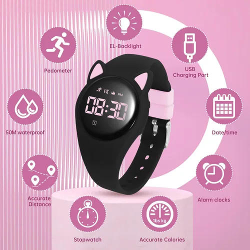 Vista 2 de Kids Watch, Digital Watch, Sport Watch with Alarm Clock, Stopwatch, Waterproof Fitness Tracker with No App for Ages 5-12 Children