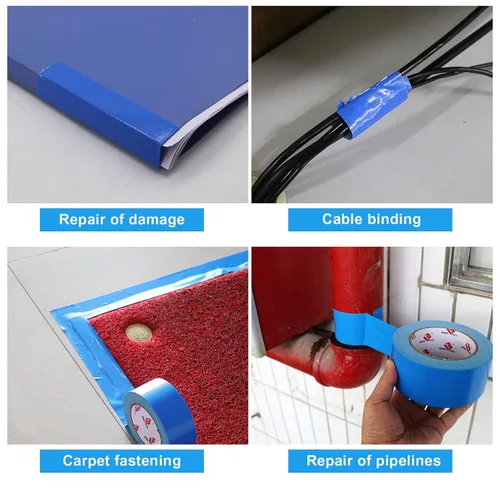 Vista 7 de JIALAI HOME 2 Pack Cinta Adhesiva Azul, Gruesa de 9 Mil, 2 Pulgadas x 30 Yardas, Fuerza Industrial Fuerte, Flexible, Sin Residue, Impermeable