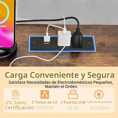 Vista 4 de METYERRY Mini gabinete de nevera con toma de corriente y cajón de malla