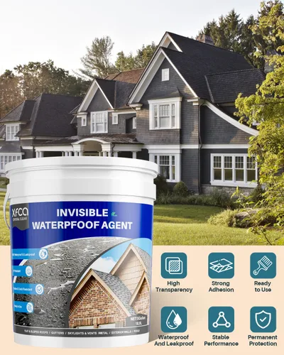 Vista 7 de Sellador impermeable transparente, revestimiento impermeable transparente de 5 galones, agente invisible a prueba de agua líquido para techos