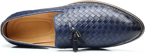 Vista 5 de Rojieso Zapatos de vestir para hombre, zapatos casuales de cuero para hombre, zapatos de trabajo con suela suave