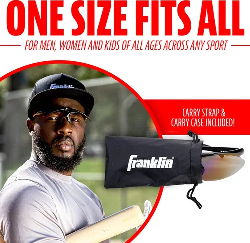 Vista 6 de Franklin Sports Gafas de sol de béisbol + sóftbol – Gafas de sol deportivas para hombre + mujer – Sombras abatibles + gafas no abatibles