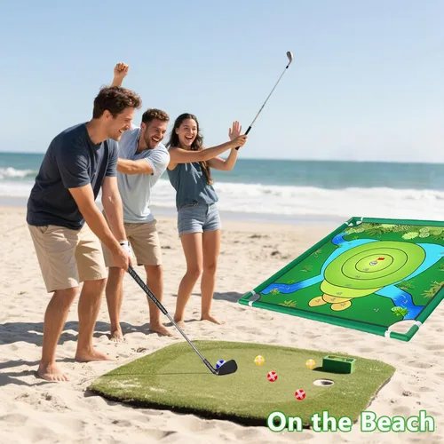 Vista 5 de Juego de astillado de golf, juego portátil de práctica de golf, divertido juego de patio familiar para interiores y exteriores, para patio trasero