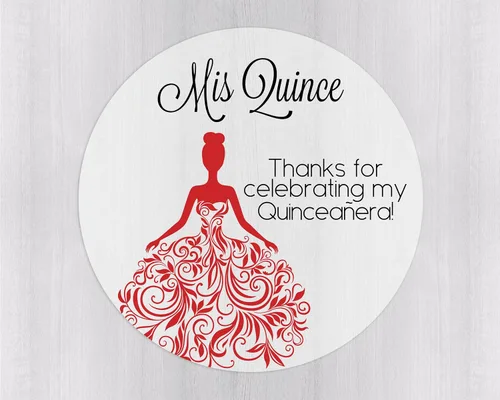 Vista 11 de Calcomanías de quinceañera de 40 quilates, membrillo Mis, español o inglés para cumpleaños número 15 (027-E-BK-C) (inglés - negro - transparente)