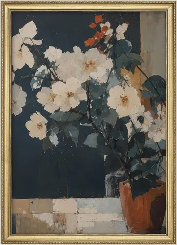 Vista 81 de MUDECOR Lienzo enmarcado prémium para pared, pinos nevados en bosque de invierno, ilustraciones modernas, arte contemporáneo, escénico, divertido