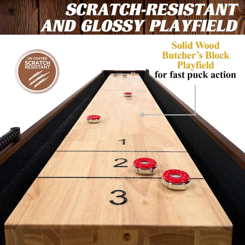 Vista 3 de Barrington Shuffleboard Múltiples estilos, colección clásica de juegos de arcade, diseños duraderos y elegantes con juegos de disco, perfecto