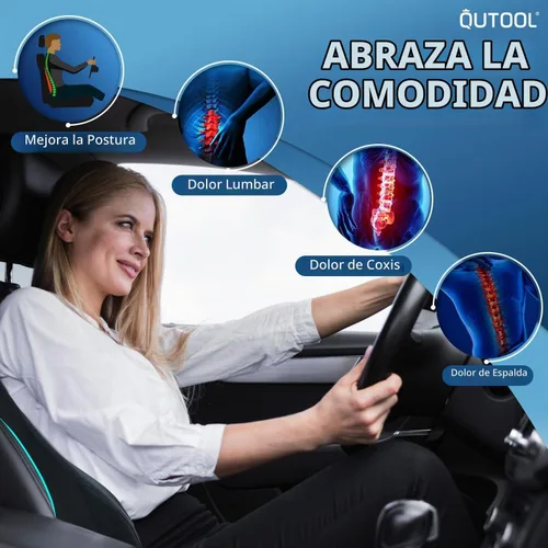 Vista 2 de QUTOOL Almohada de Soporte Lumbar para Automóvil, Accesorios de Camión Elementos Esenciales de Viaje, Cojín de Espuma con Memoria para Asiento