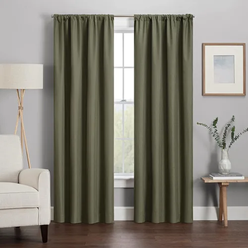 Vista 3 de ECLIPSE Kendall - Cortina térmica opaca moderna con bolsillo para cortinero, para dormitorio o sala de estar (1 panel), 42 x 54 pulgadas, alcachofa