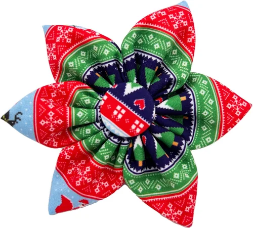 Vista 9 de Huxley & Kent Molinete para mascotas Buffalo & Snow (Pequeño) Accesorio de collar navideño para perros/gatos Accesorio de collar con moño