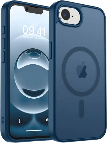 Vista 233 de zapica Funda magnética para iPhone Air, con protector de pantalla de vidrio templado, compatible con MagSafe, translúcida mate, a prueba de golpes