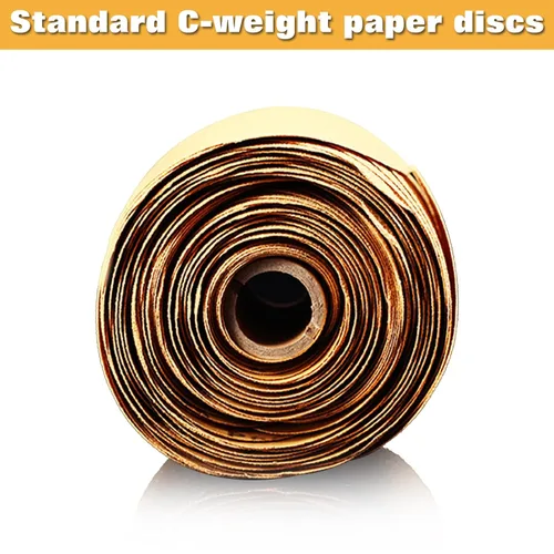 Vista 5 de SPEEDWOX Rollo de papel de lija de grano 60, discos de lija redondos de 6 pulgadas, parte trasera adhesiva PSA, parte trasera adhesiva, sin