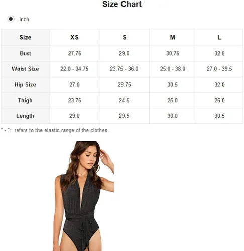 Vista 6 de Verdusa - Body sexy sin mangas y con cuello en V profundo y espalda cruzada para mujer