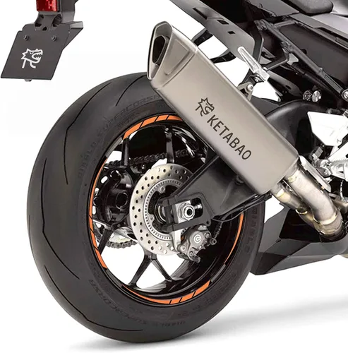 Vista 10 de KETABAO Calcomanías adhesivas de llanta de 17 pulgadas a rayas S01 compatibles con YZF R6 R1 MT 03 125 09 07 10 Tracer 700 FZ25 (azul)