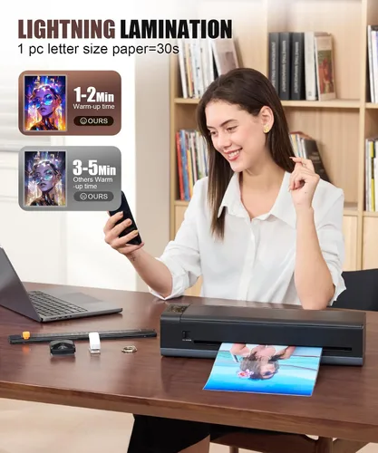 Vista 9 de Chilino Máquina laminadora de 13", máquina que lamina caliente y fría A3 9