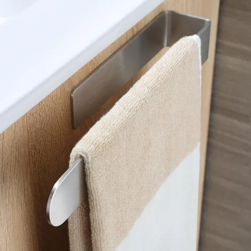 Vista 10 de Taozun Toallero – Estante de toalla autoadhesivo de bambú, toallero decorativo de madera natural para baño, barra de toalla montada en la pared de 8