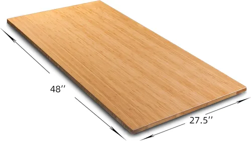 Vista 3 de Mesa de escritorio de bambú 100% sólido de 48 x 27.5 x 1 pulgadas, solo para escritorio de pie, escritorio de oficina en casa (ángulo derecho)