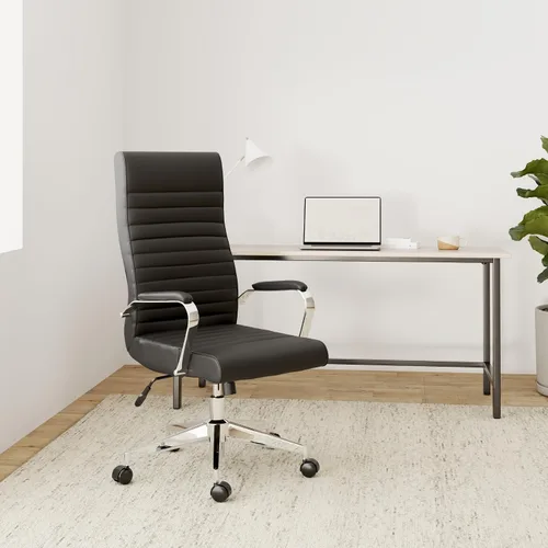 Vista 2 de STAPLES Bentura - Silla ergonómica de oficina ejecutiva y gerente, respaldo alto, altura ajustable, cuero regenerado, color negro