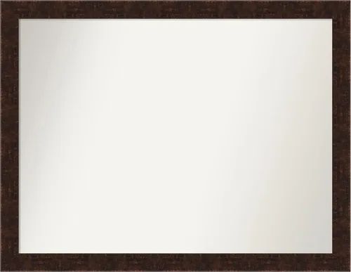 Vista 159 de Amanti Art Espejo de baño de bronce para sobre fregadero, 24 x 24 pulgadas, espejo de tocador cuadrado estrecho de bronce Manhattan, marco de madera