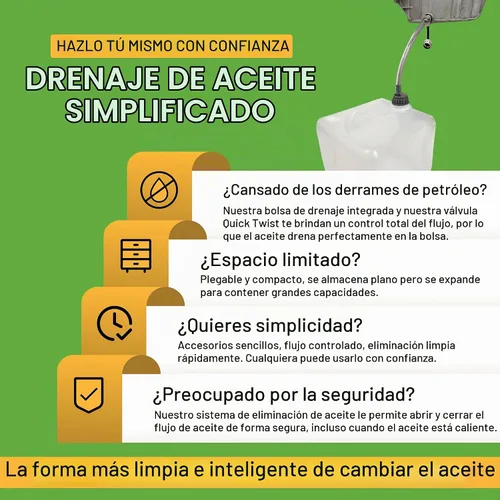 Vista 5 de Contenedores de drenaje de aceite ValvoMax – Sistema de recolección de aceite usado limpio y sin desorden – Compatible con válvula de drenaje